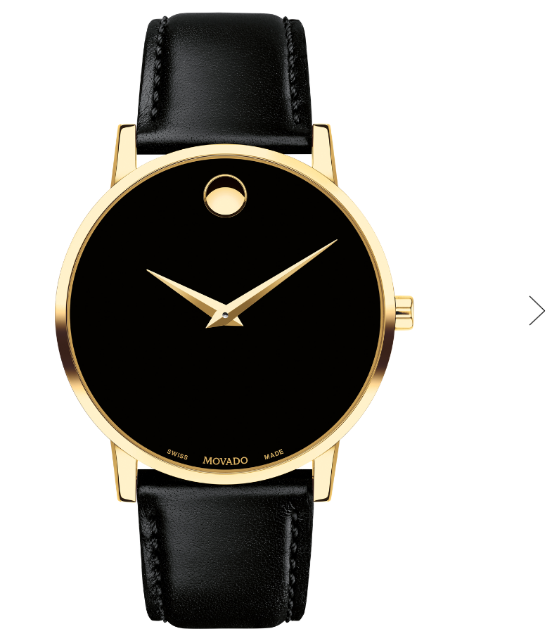 Movado Museum Classic Yellow Gold-Tone Black Dial Watch  display picture 1