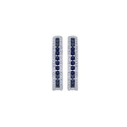 10K WHITE GOLD 0.30 CTW Diamond BLUE HUGGIE Earrings