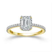 14K Yellow Gold Lab-Grown 1 CTW Emerald Diamond Engagement Ring