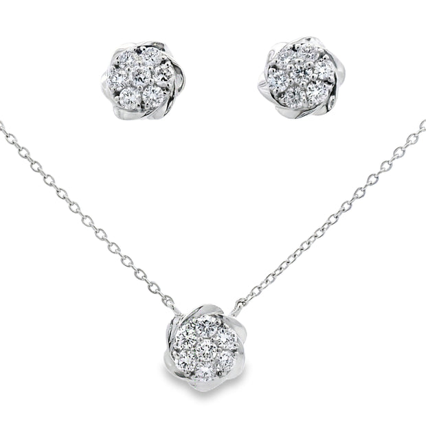 Sterling Silver 1.15 CTW Lab-Grown Diamond Earring Pendant Set
