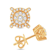 10K Yellow Gold 0.35 CTW Round Diamonds Stud Earrings