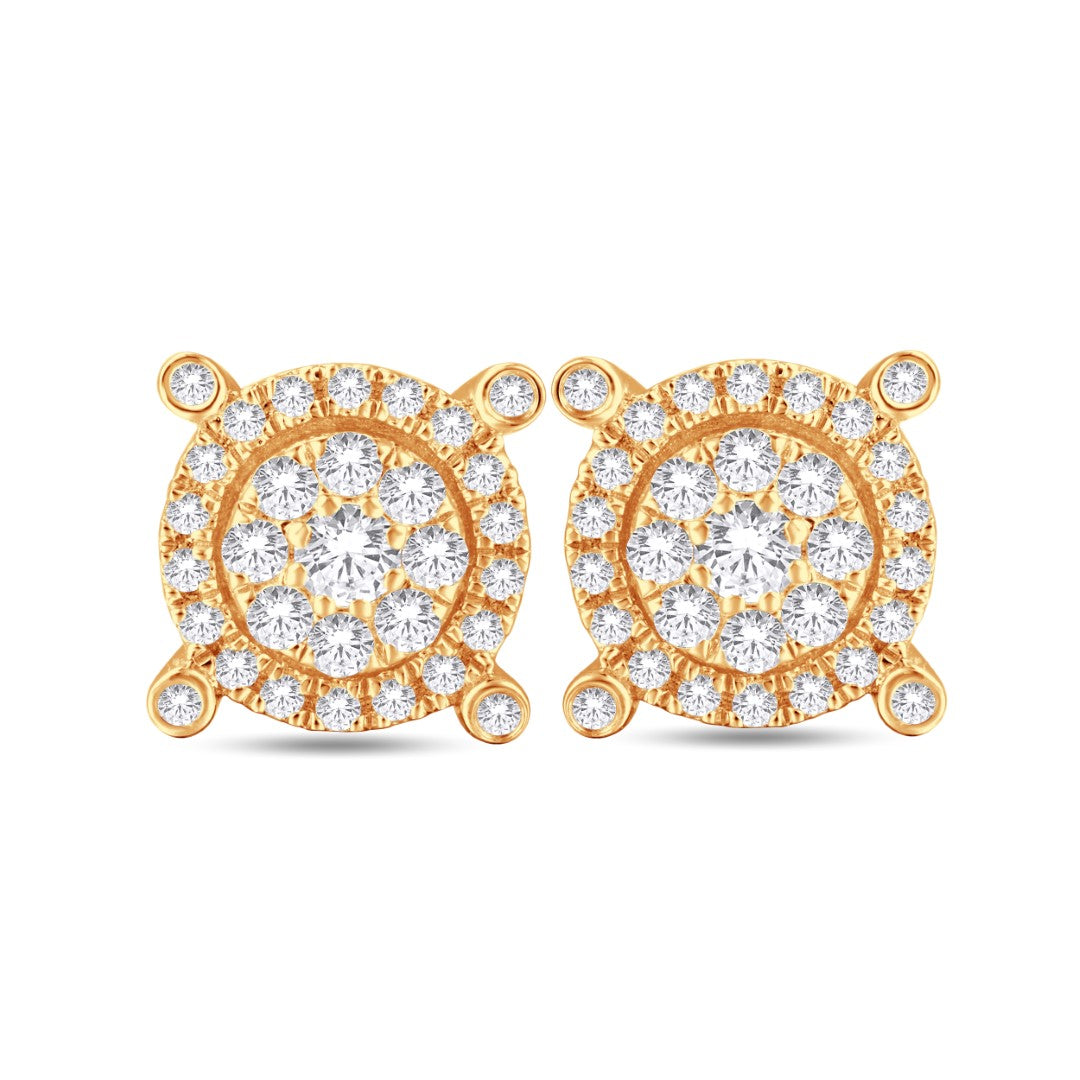 10K Yellow Gold 0.35 ctw Round Diamonds Stud Earrings
