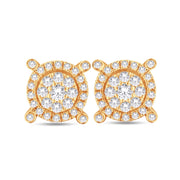 10K Yellow Gold 0.35 CTW Round Diamonds Stud Earrings