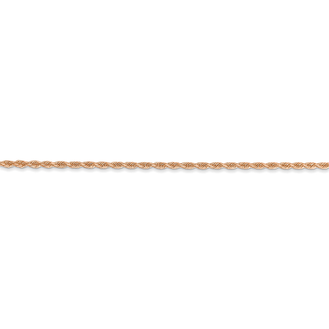 14K Rose Gold 1.50mm 18In D/C Rope With Lobster Clasp Chain