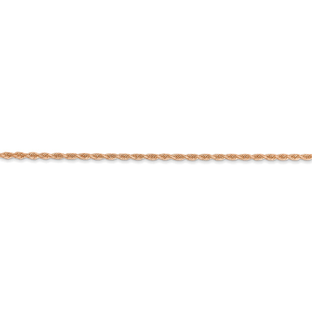 14k Rose Gold 1.50mm 18in D/C Rope with Lobster Clasp Chain