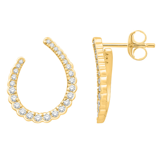10K Yellow Gold 0.63 Ctw Diamonds Fashion Earrings