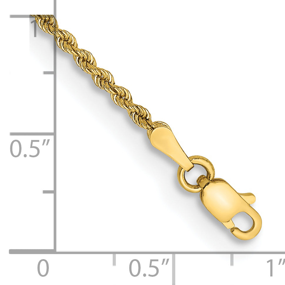 14K Yellow Gold 2mm 7In Regular Rope Chain