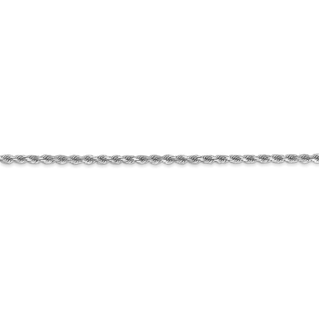14k White Gold 2mm 20in D/C Rope with Lobster Clasp Chain