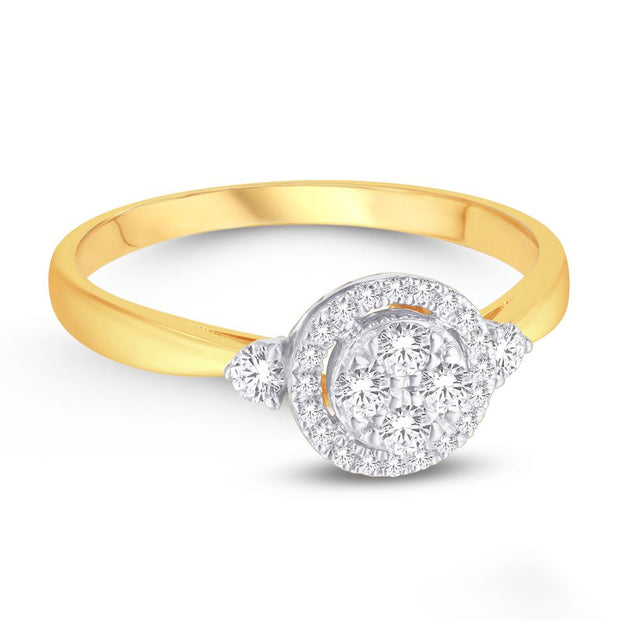 10K Yellow Gold 0.25 CTW Diamond Round Promise Ring