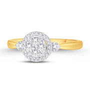 10K Yellow Gold 0.25 CTW Diamond Round Promise Ring