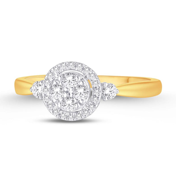 10K Yellow Gold 0.25 CTW Diamond Round Promise Ring
