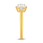 10K Yellow Gold 0.25 CTW Diamond Round Promise Ring
