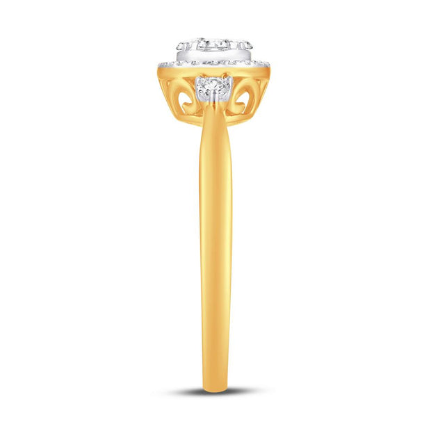 10K Yellow Gold 0.25 CTW Diamond Round Promise Ring