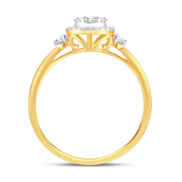 10K Yellow Gold 0.25 CTW Diamond Round Promise Ring
