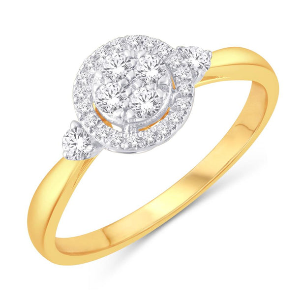 10K Yellow Gold 0.25 CTW Diamond Round Promise Ring