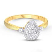 10K Yellow Gold 0.24 CTW Diamonds Pear Promise Ring