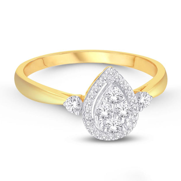10K Yellow Gold 0.24 CTW Diamonds Pear Promise Ring