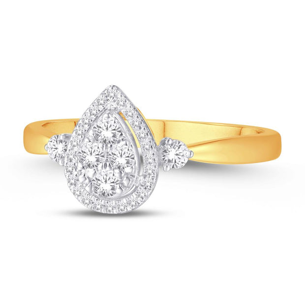 10K Yellow Gold 0.24 CTW Diamonds Pear Promise Ring