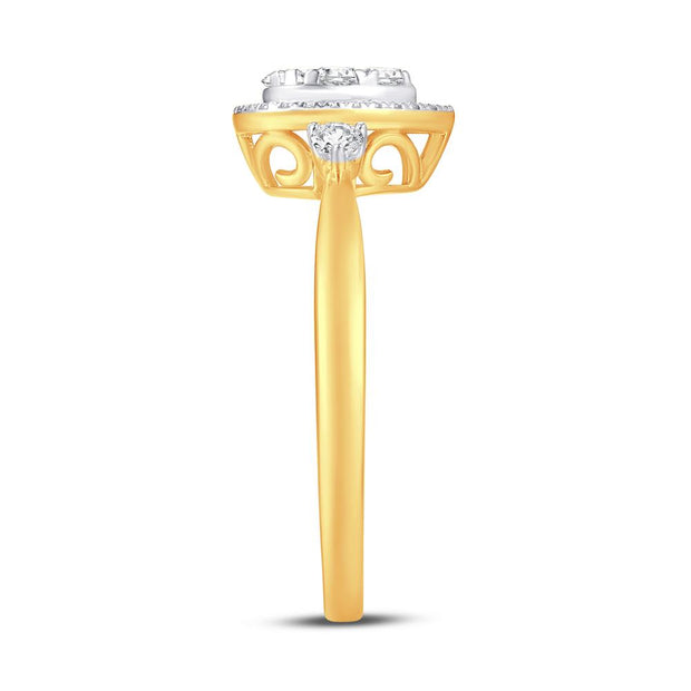 10K Yellow Gold 0.24 CTW Diamonds Pear Promise Ring