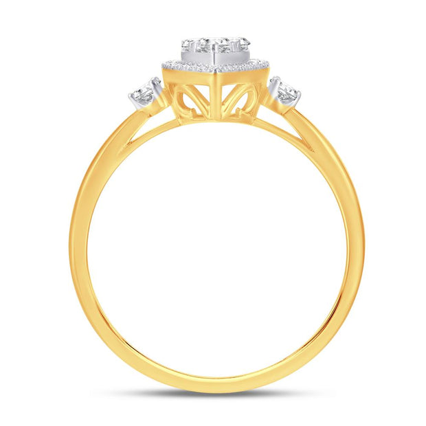 10K Yellow Gold 0.24 CTW Diamonds Pear Promise Ring