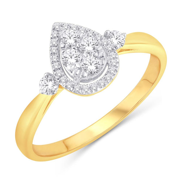 10K Yellow Gold 0.24 CTW Diamonds Pear Promise Ring