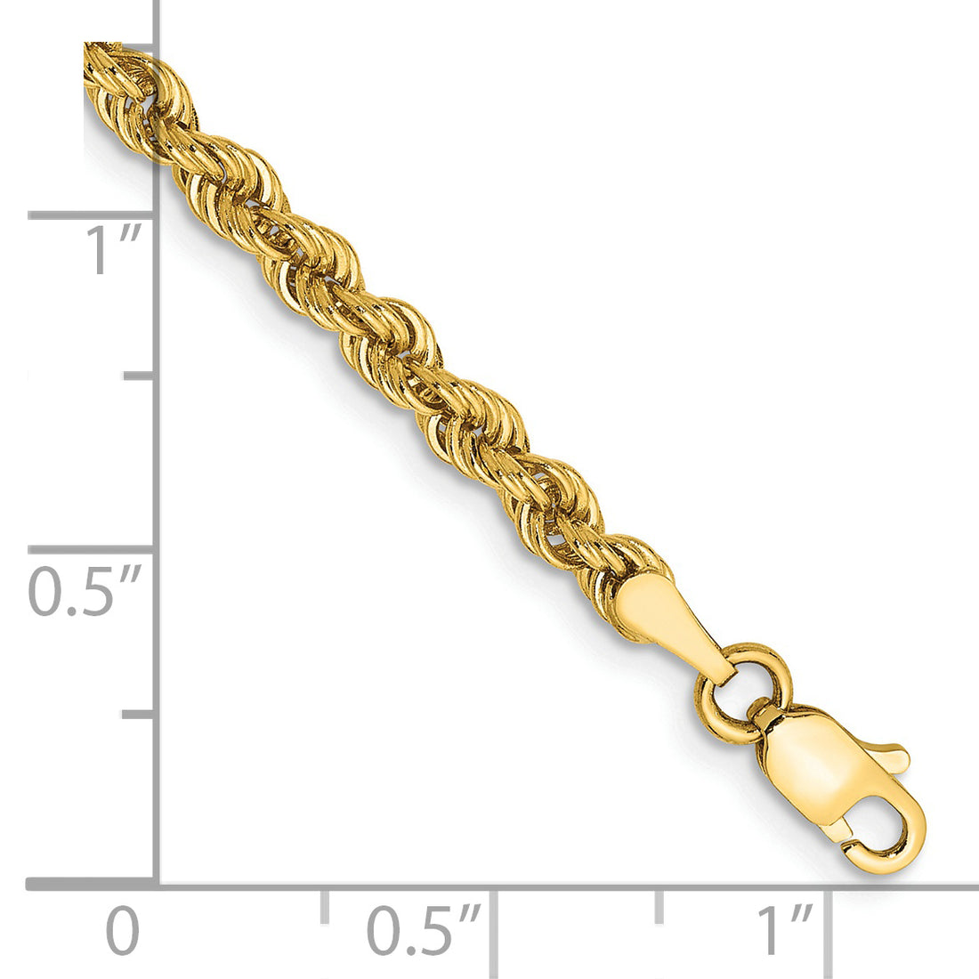 14K 3mm 8In Regular Rope Chain