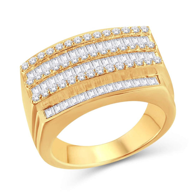 10K Yellow Gold 2.00 Ctw Diamonds Fashion Men's Ring