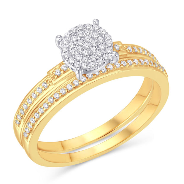 10k Yellow Gold 0.25 Ctw Diamond Round Bridal Ring