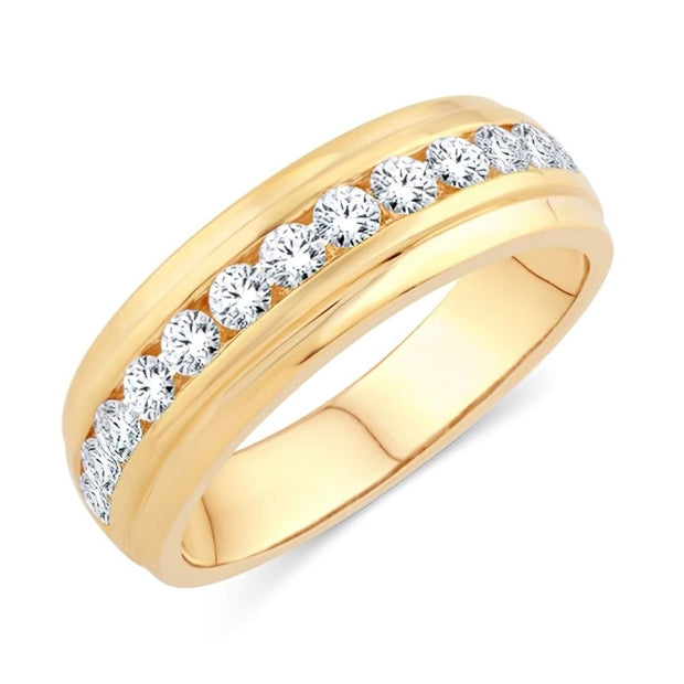 10K Yellow Gold 0.50 CTW Diamond Classic Men Band