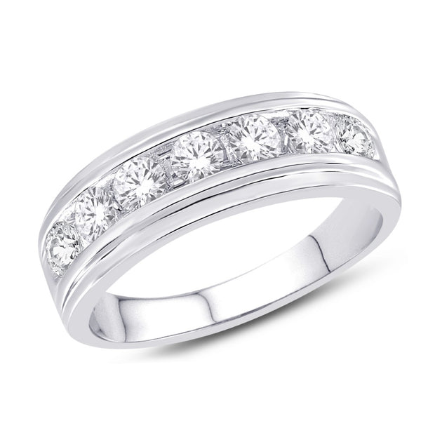 10K White Gold 0.33 Ctw Diamond Classic Men's Band