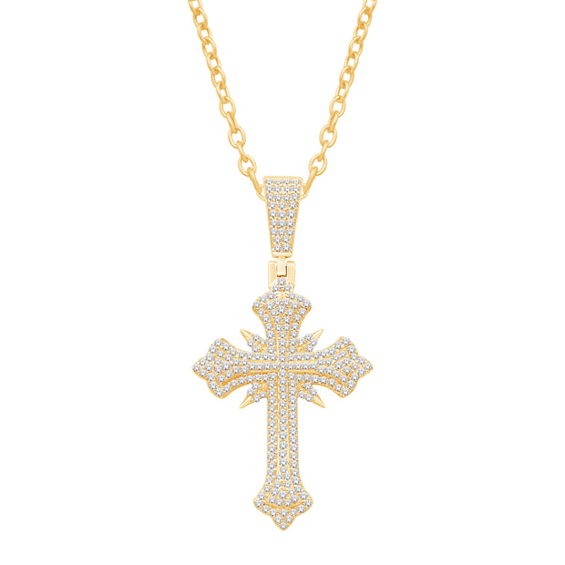 10K Yellow Gold 0.66 Ctw Cross Pendant