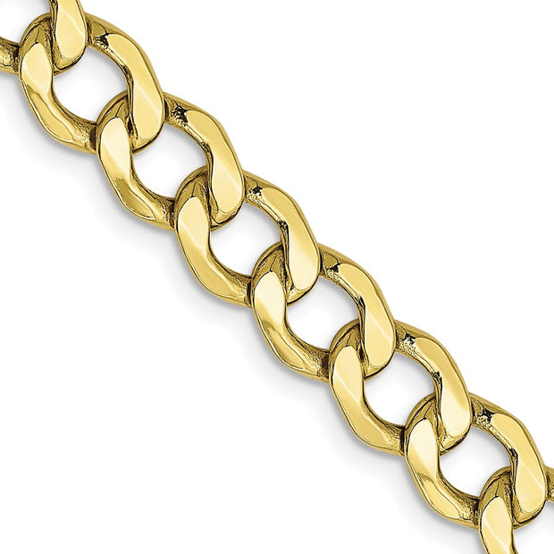 10k 7mm 24in Semi-Solid Curb Link Chain