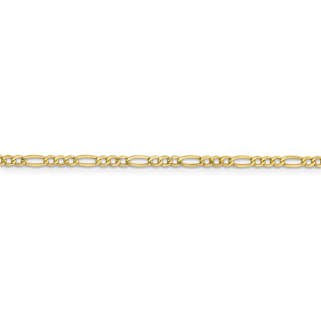 10K 2.5mm 20In Semi-Solid Figaro Chain