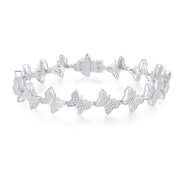 10K White Gold 0.96 Ctw Diamond Butterfly Bracelet