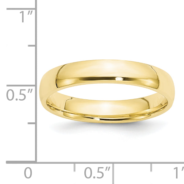 10K Yellow Gold 4mm Ltw Comfort Fit Band Size 9