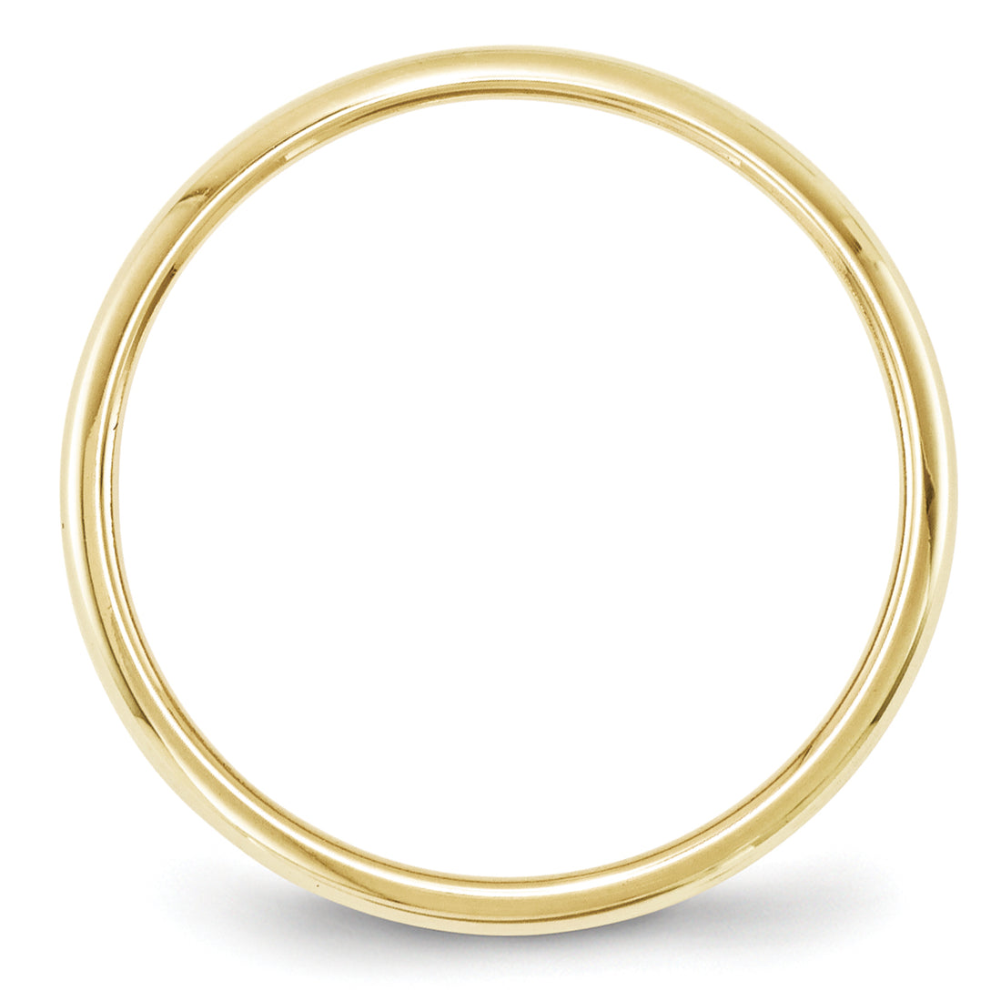 10K Yellow Gold 2mm Half Round Band Size 6