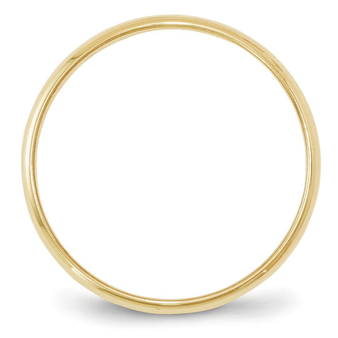 10K Yellow Gold 2mm Ltw Half Round Band Size 8