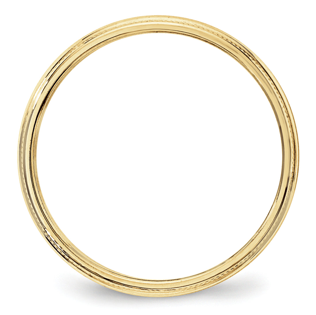 10K Yellow Gold 3mm Ltw Milgrain Half Round Band Size 7