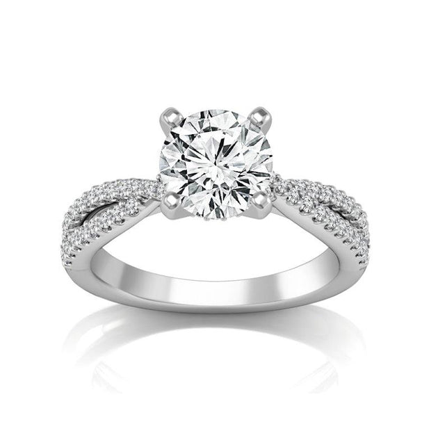 14k White Gold 0.33 ctw Diamond Engagement Ring