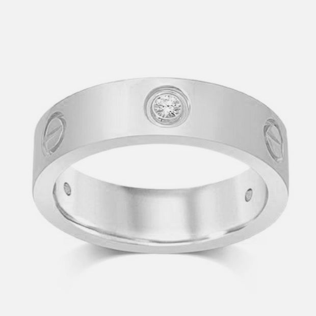 14K White Gold 0.15 CTW D-MACHINE BAND MEN Size 9