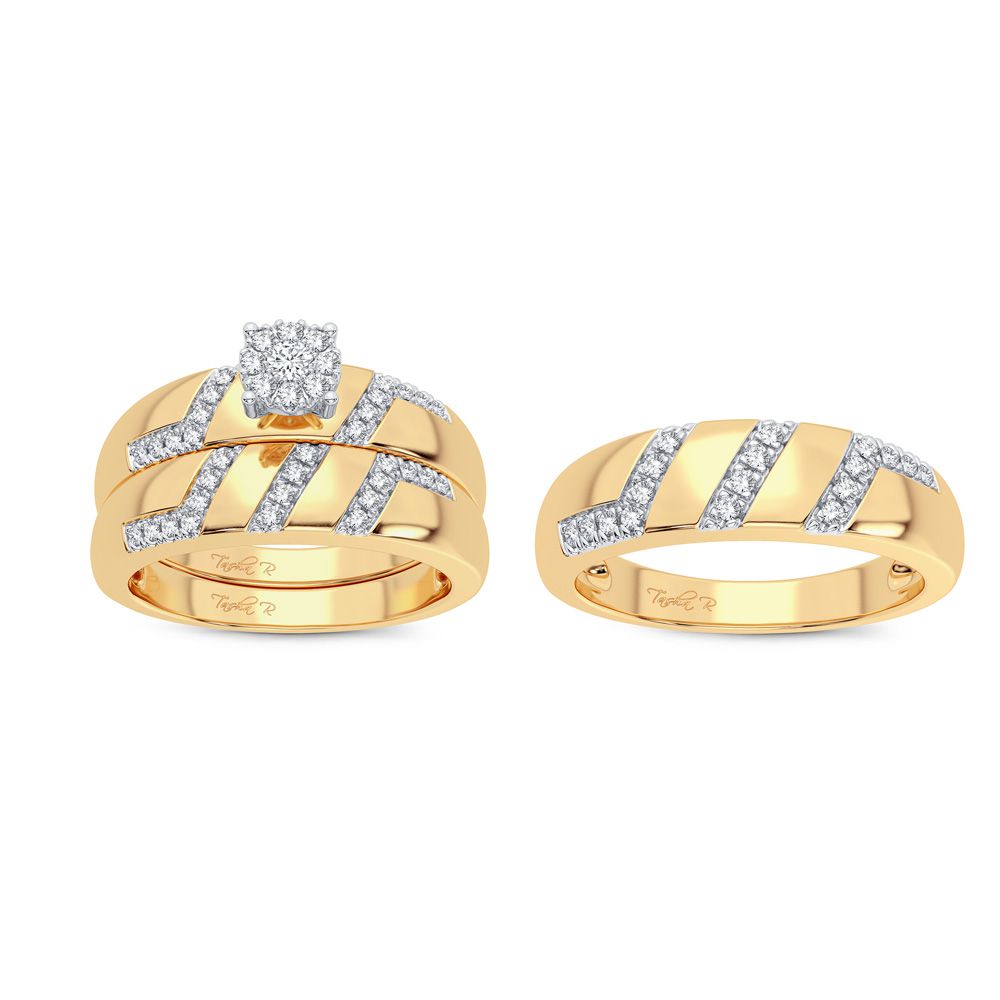 14K Yellow Gold 0.33 ctw Diamond Trio Set