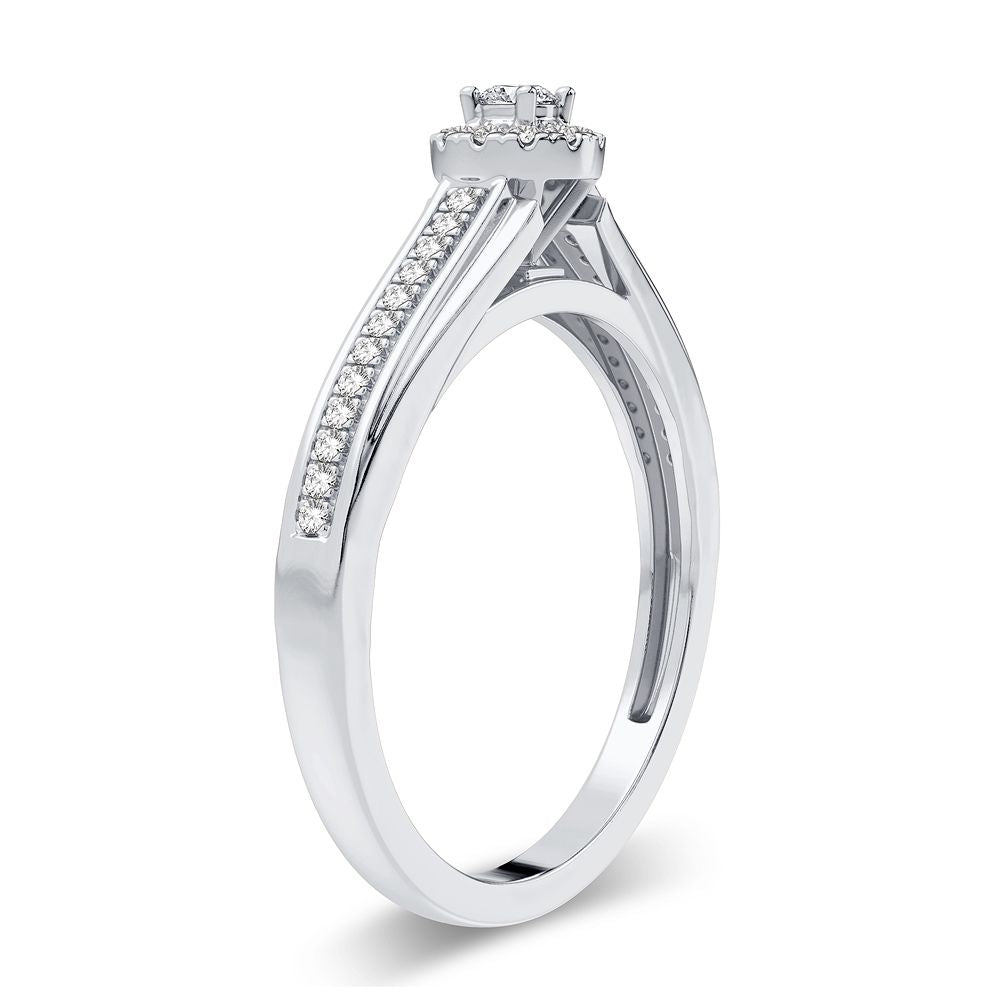 14K White Gold 0.20 ctw Diamond Promise Ring