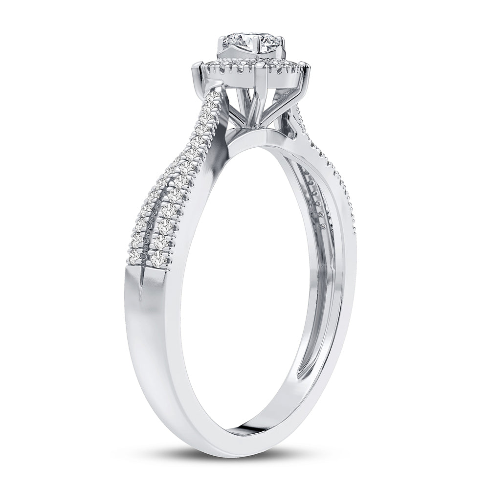14K White Gold 0.25 ctw Diamond Ring