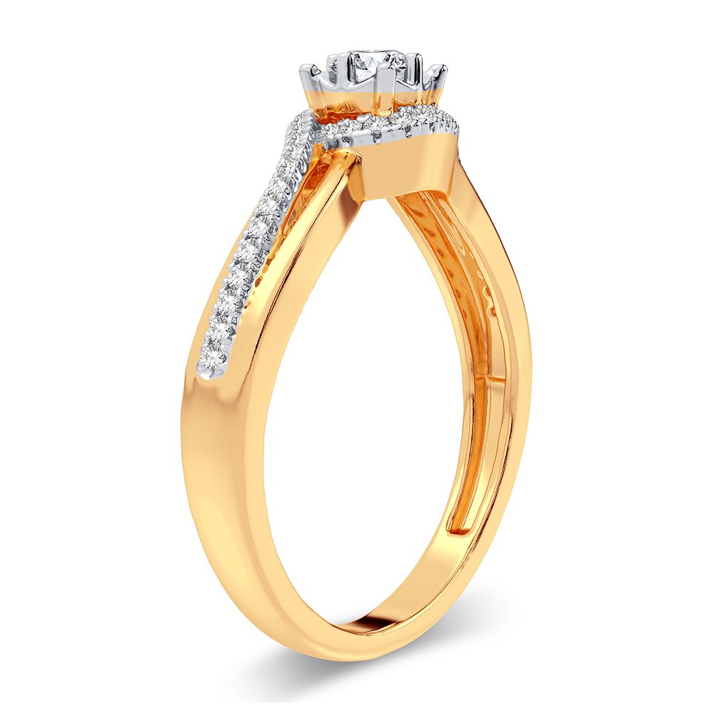14K Yellow Gold 0.20 ctw Diamond Ring
