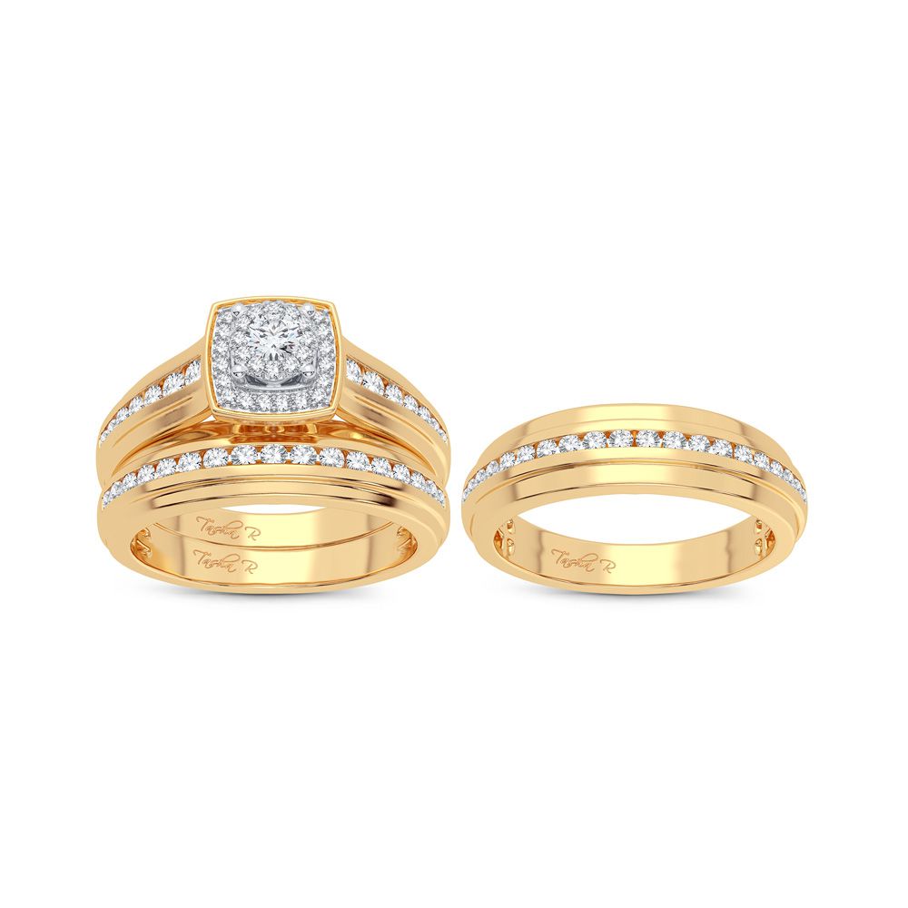 14K Yellow Gold 1.00 ctw Diamond Trio Set