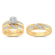 14K Yellow Gold 0.43 ctw Diamond Trio Set