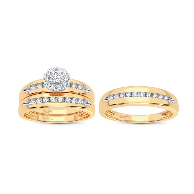 14K Yellow Gold 0.30 CTw Diamond Trio Set