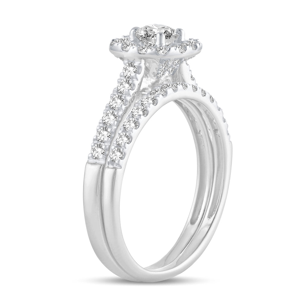 10K White Gold 1.00 ctw Cushion Diamond Bridal Ring