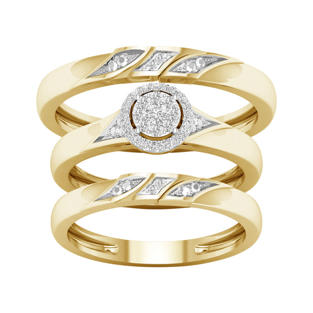 10K Yellow Gold 0.07 CTw DIAMOND TRIO SET