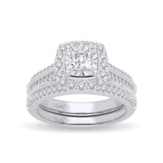 14K White gold 0.64 CTw Diamond Bridal Ring